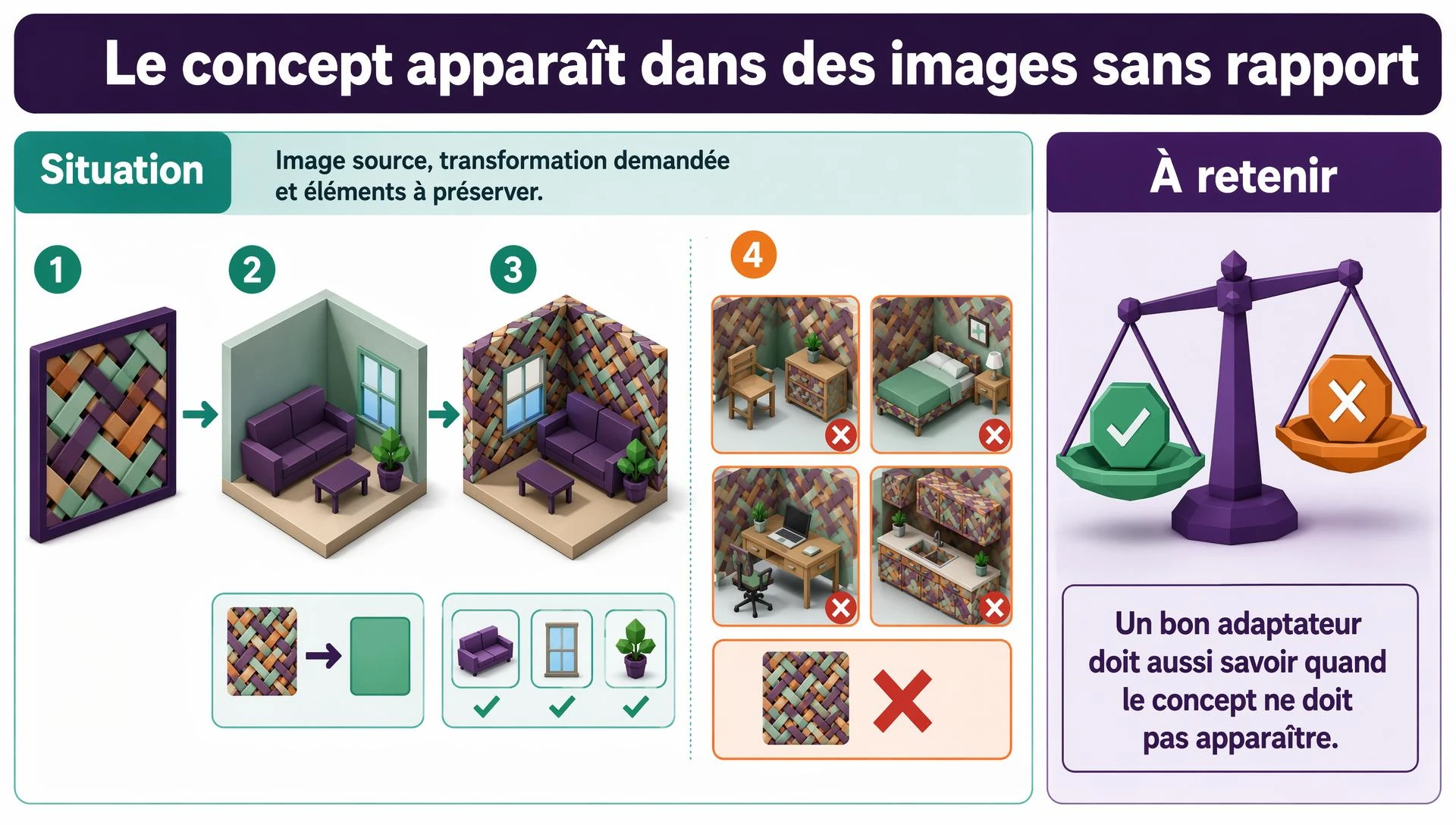 Le concept apparaît dans des images sans rapport