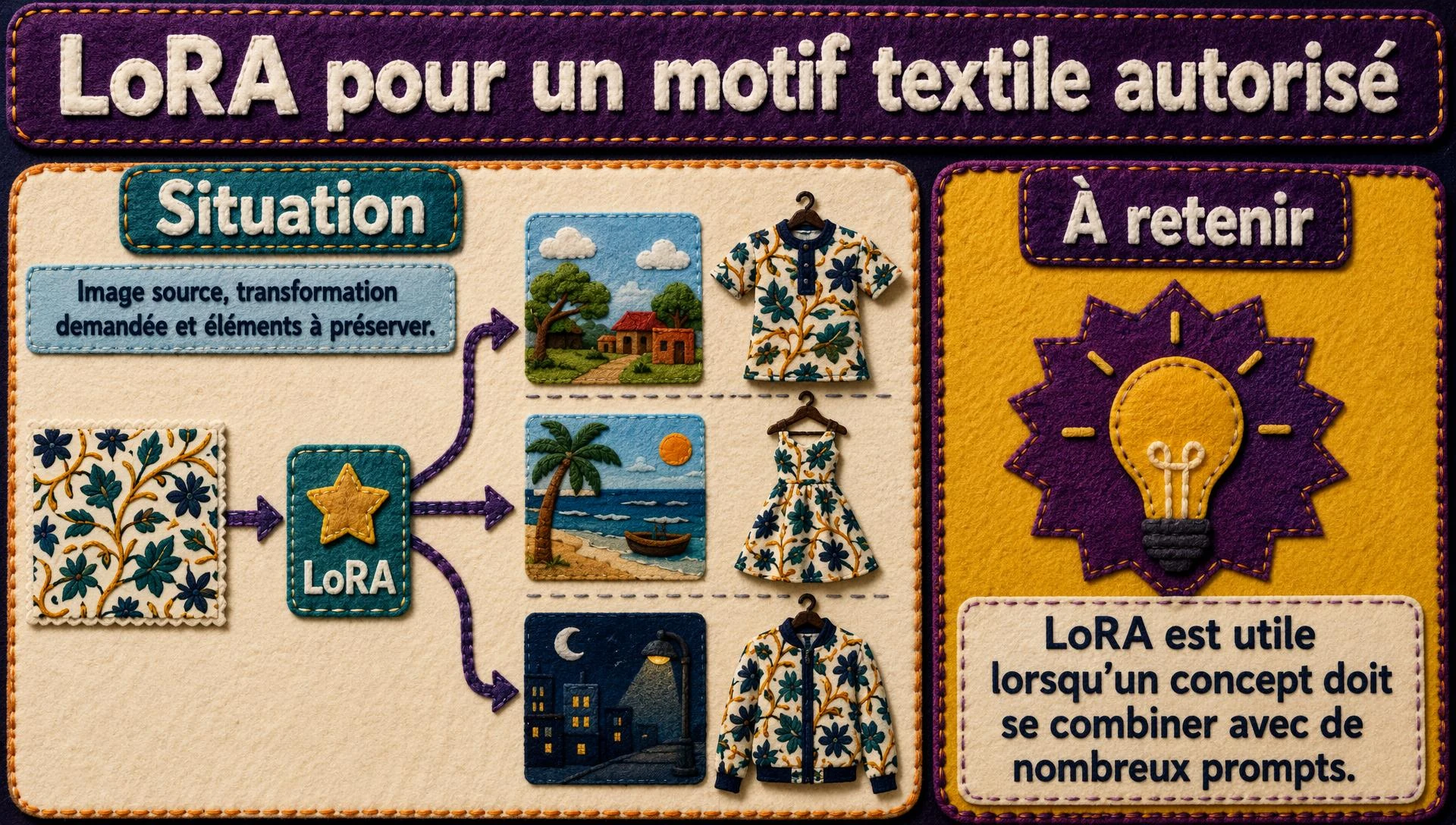 LoRA pour un motif textile autorisé