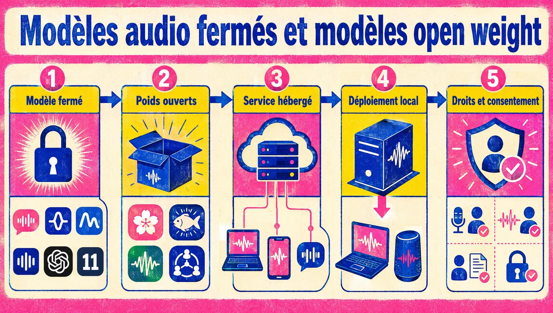 Modèles audio fermés et modèles open weight