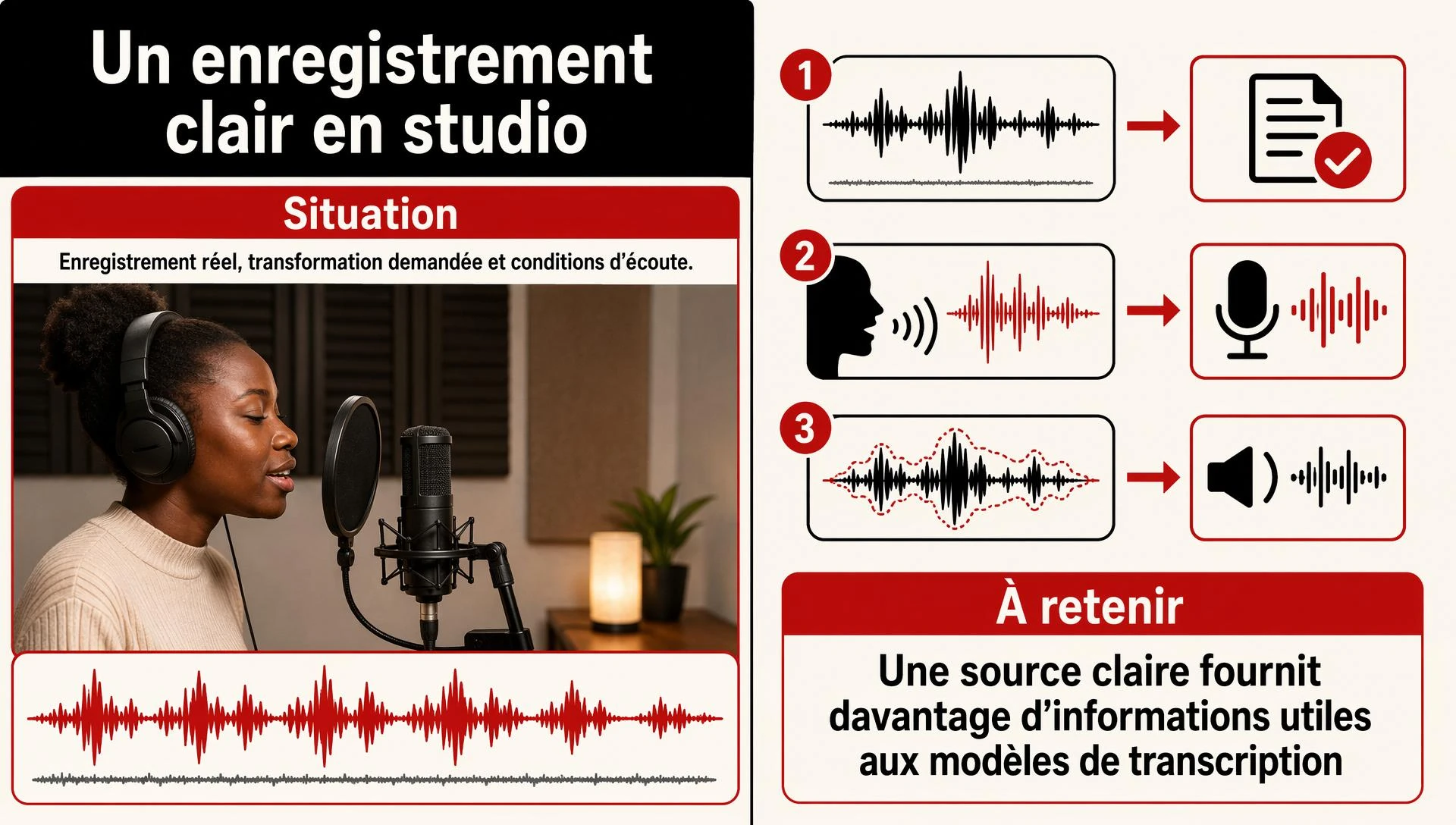 Un enregistrement clair en studio
