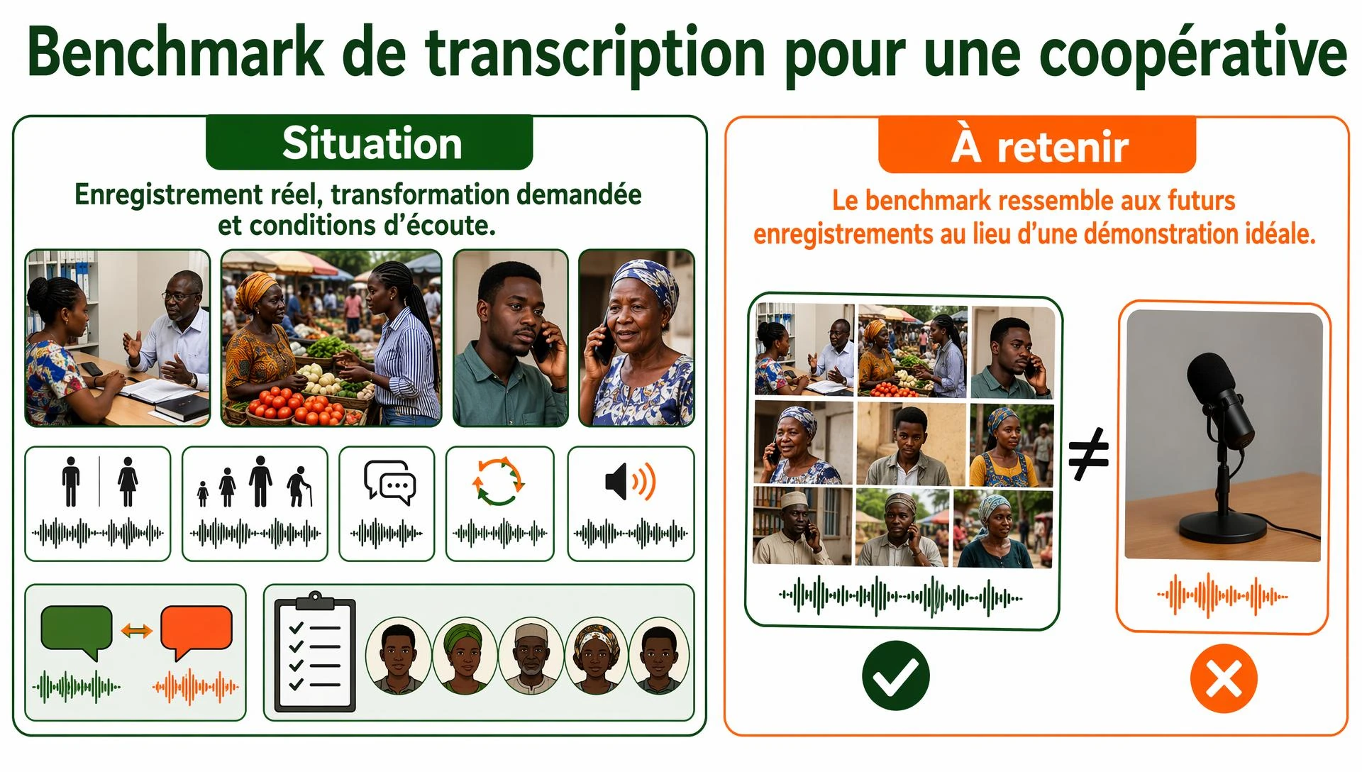 Benchmark de transcription pour une coopérative
