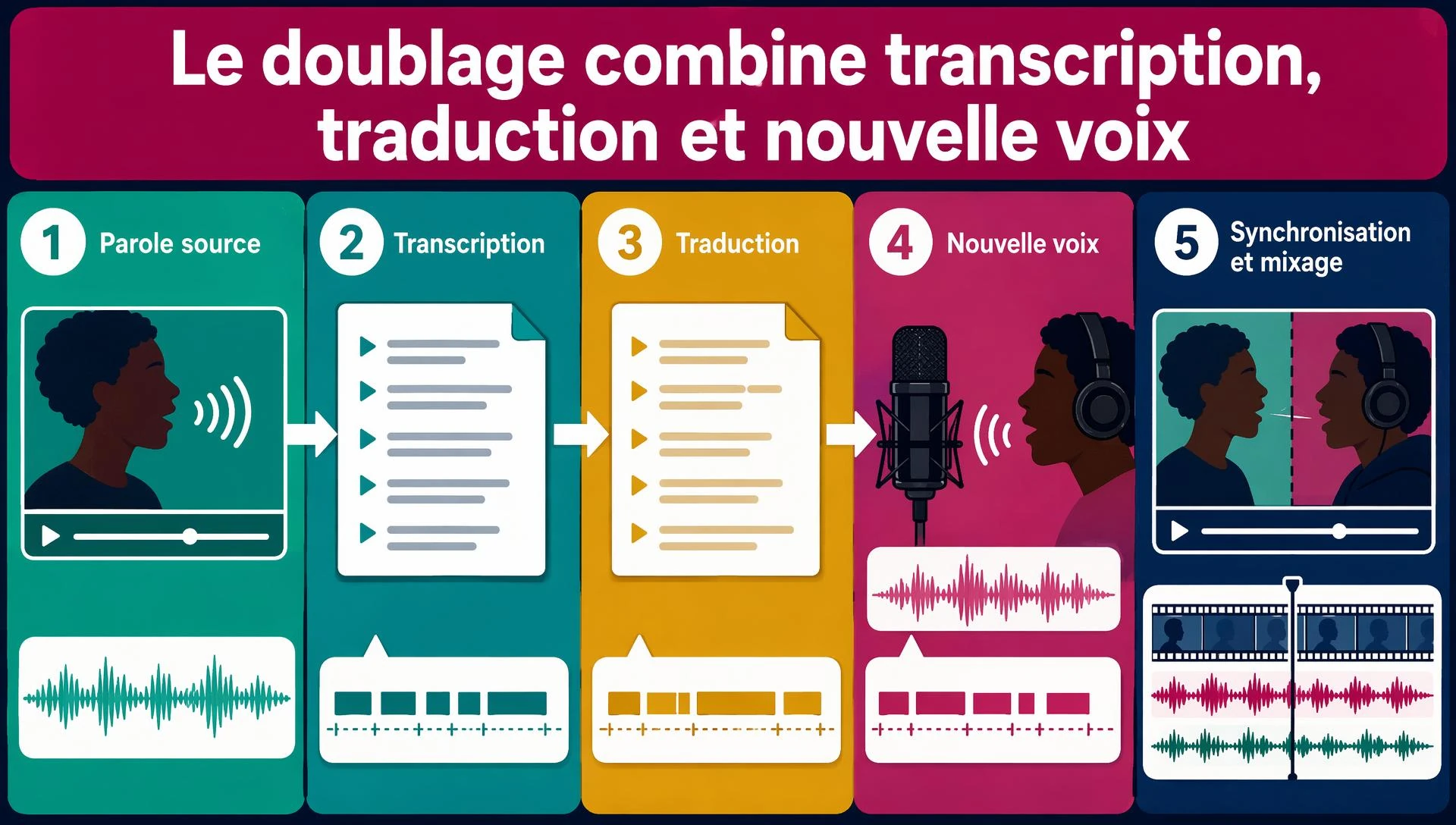 Le doublage combine transcription, traduction et nouvelle voix