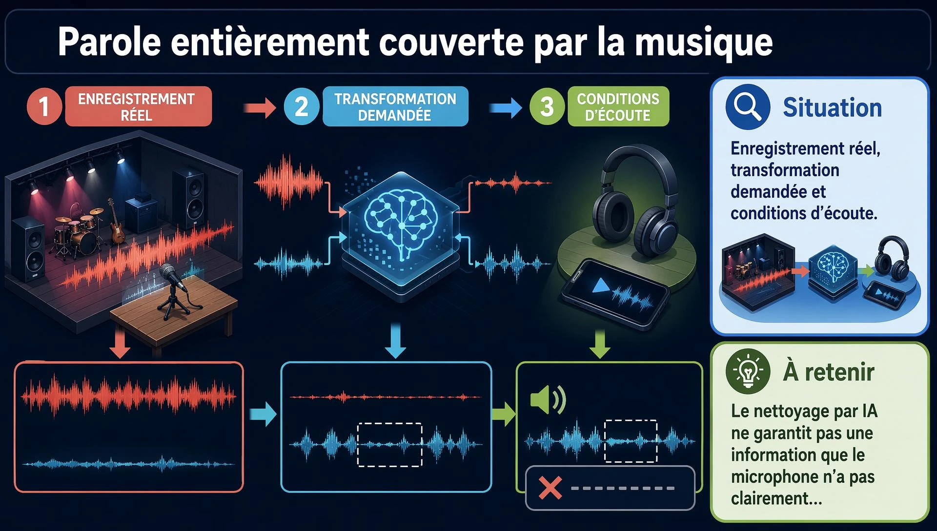 Parole entièrement couverte par la musique