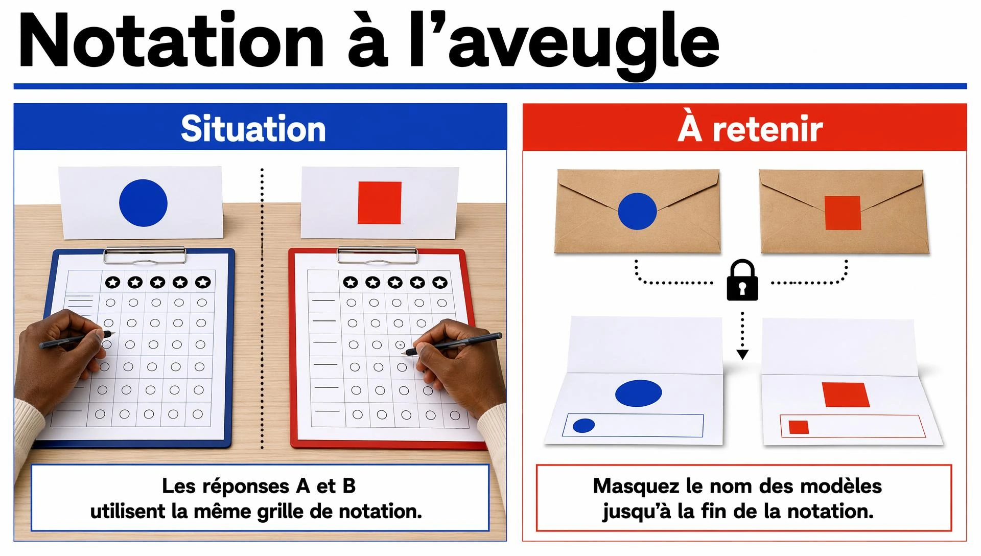 Noter les réponses sans afficher le nom du modèle