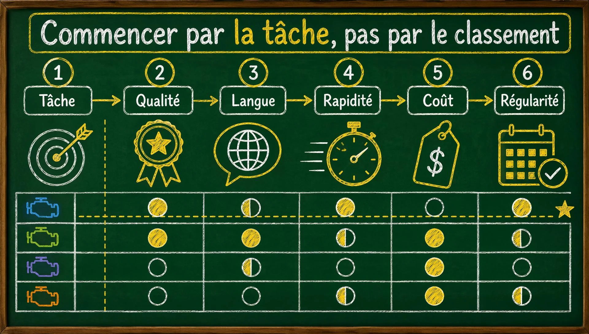 Commencer par la tâche, pas par le classement