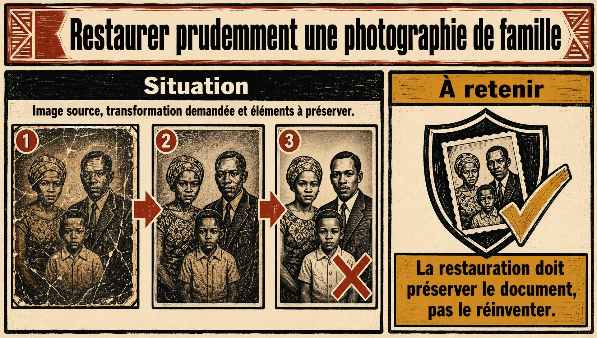 Restaurer prudemment une photographie de famille