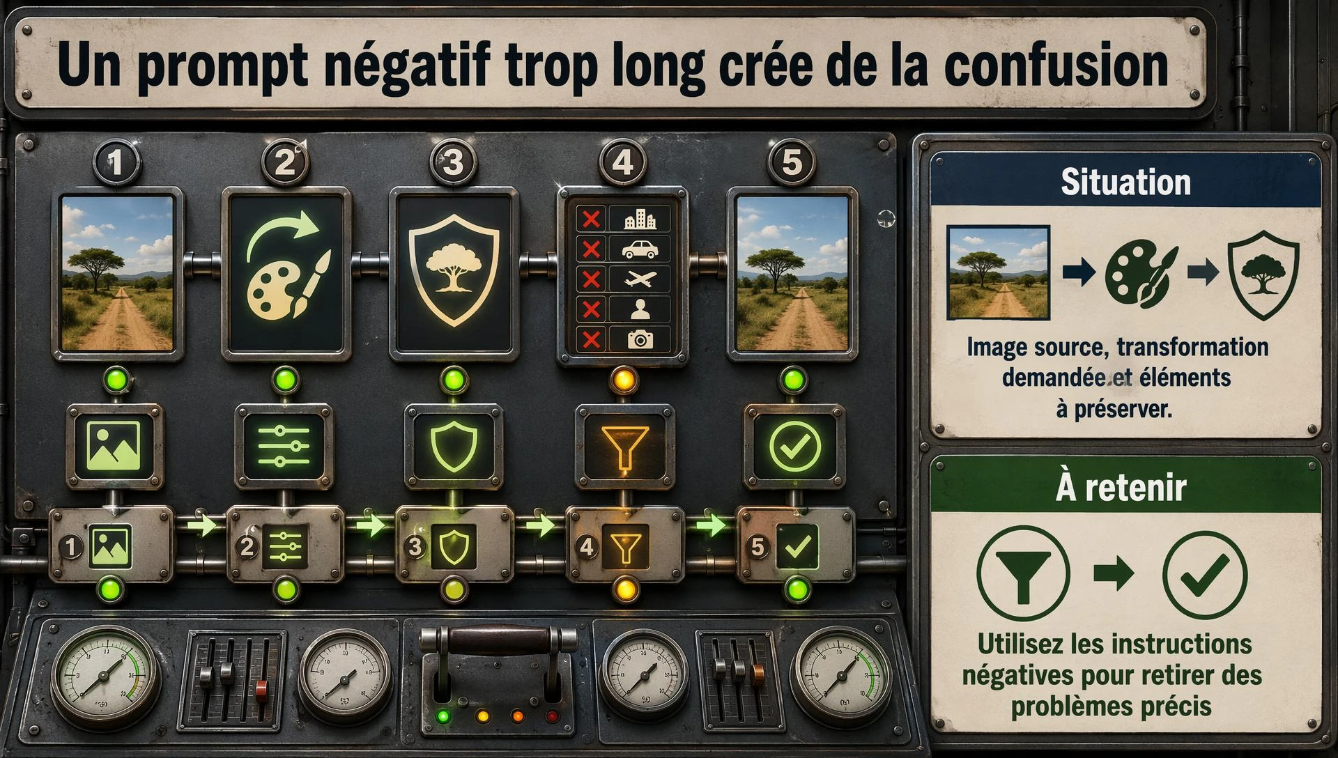 Un prompt négatif trop long crée de la confusion