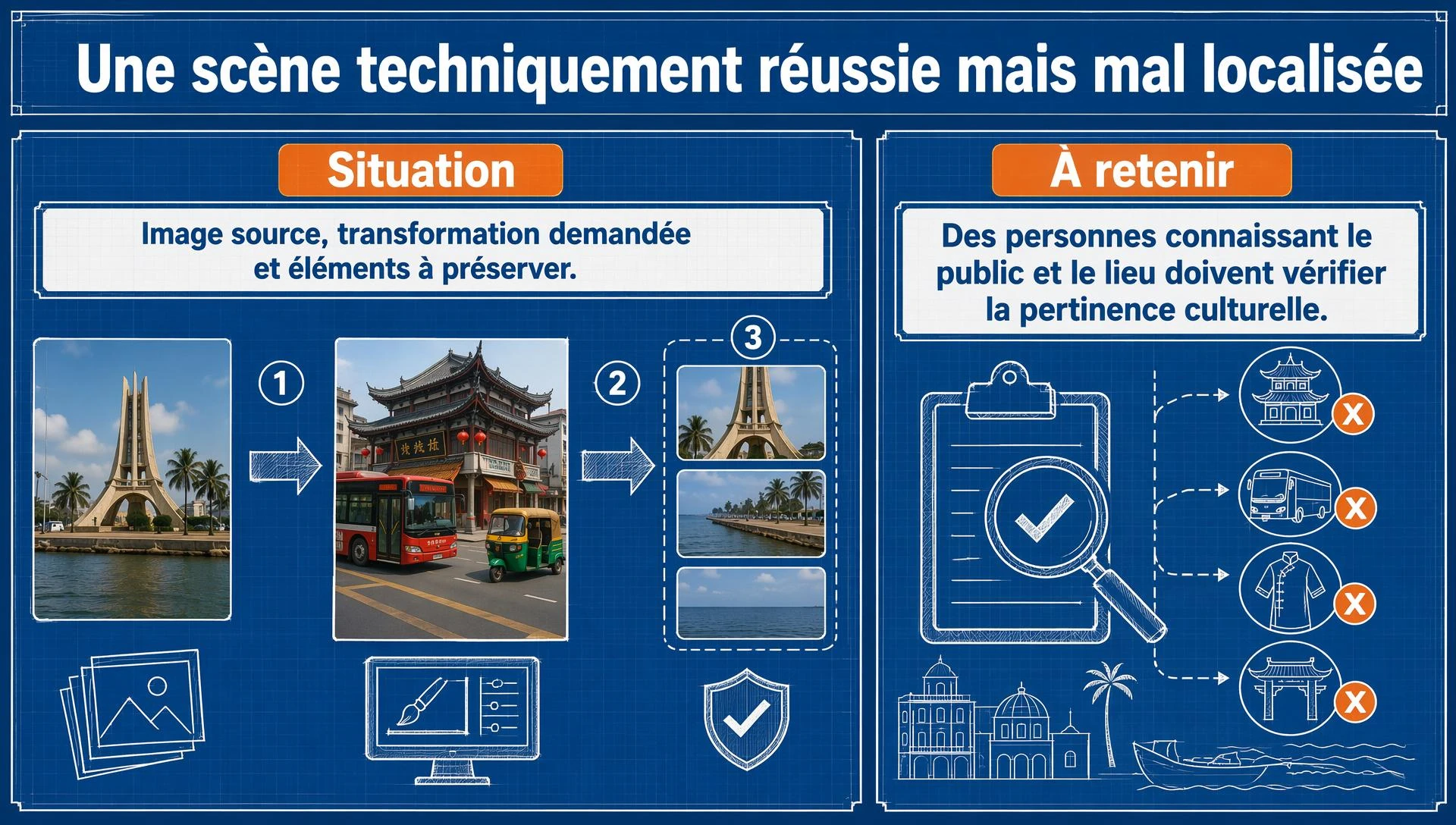 Une scène techniquement réussie mais mal localisée
