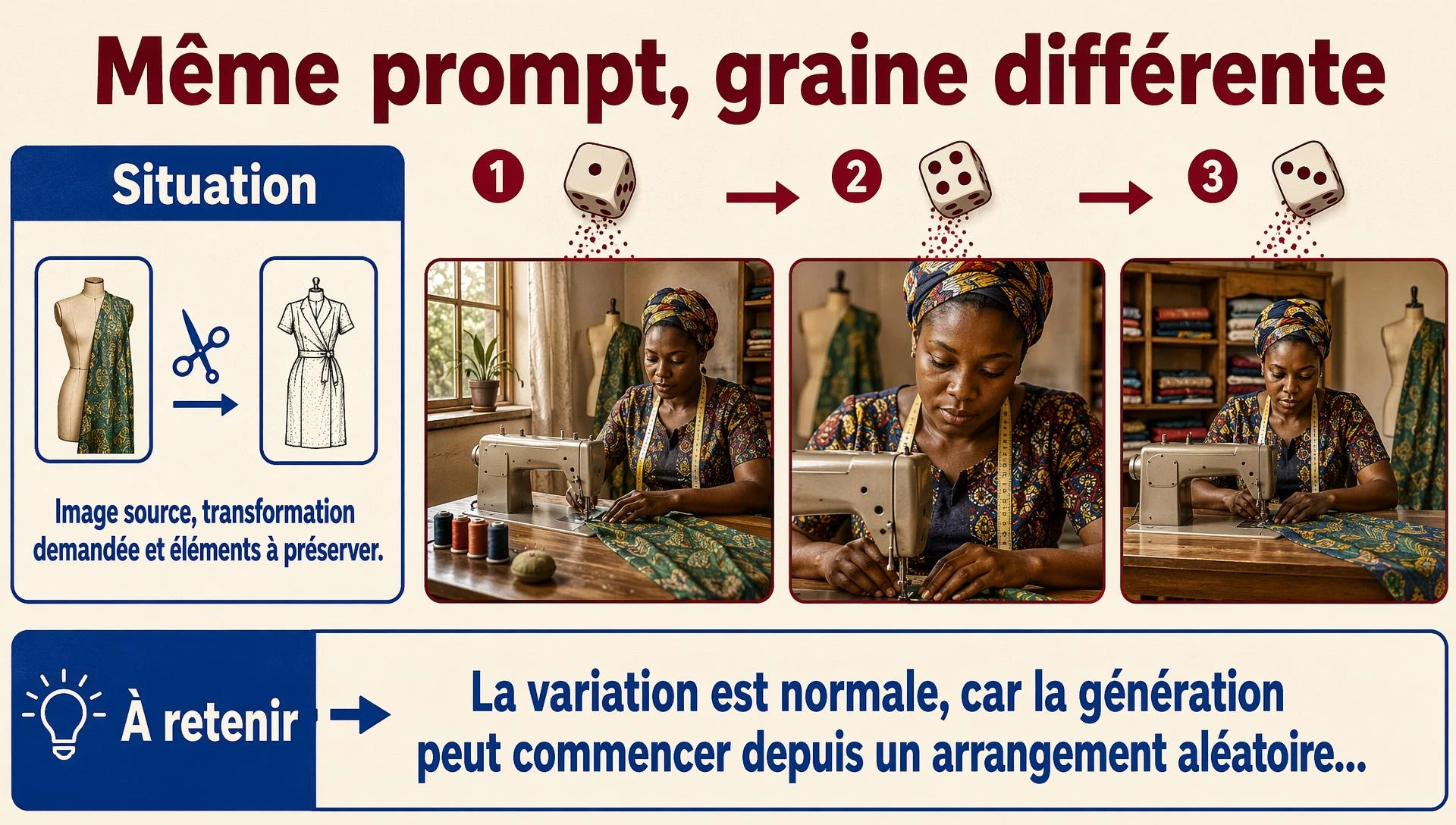 Même prompt, graine différente