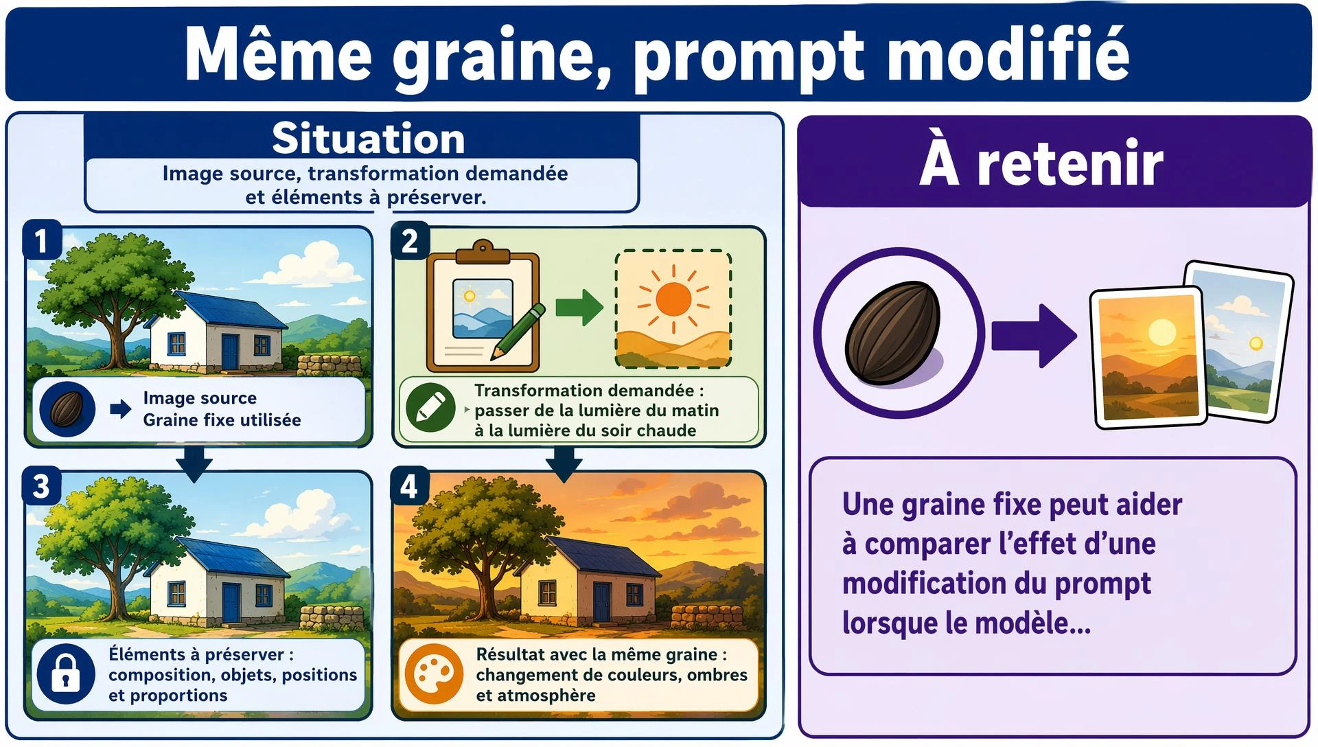Même graine, prompt modifié