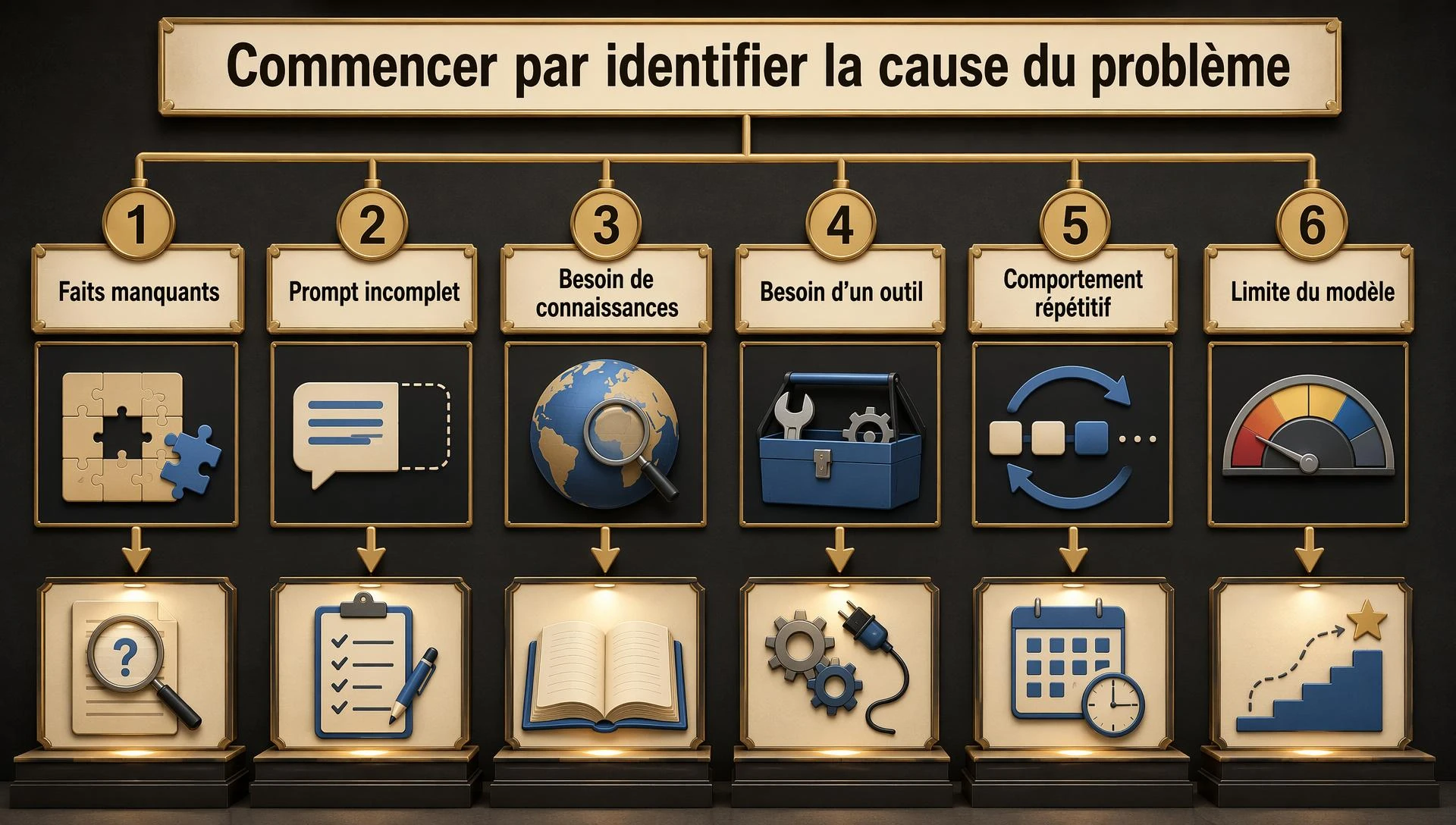 Commencer par identifier la cause du problème