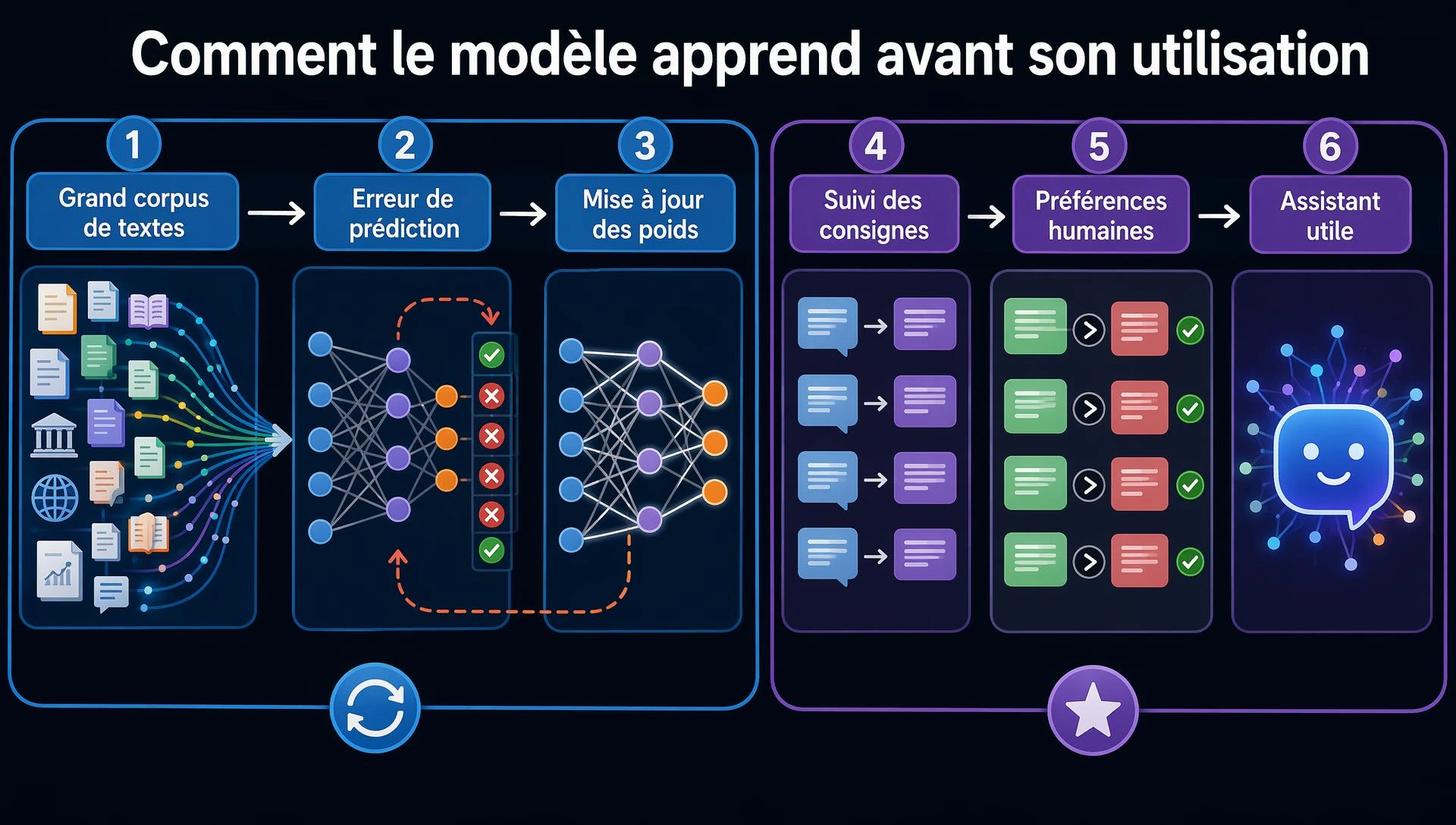 Comment le modèle apprend avant son utilisation