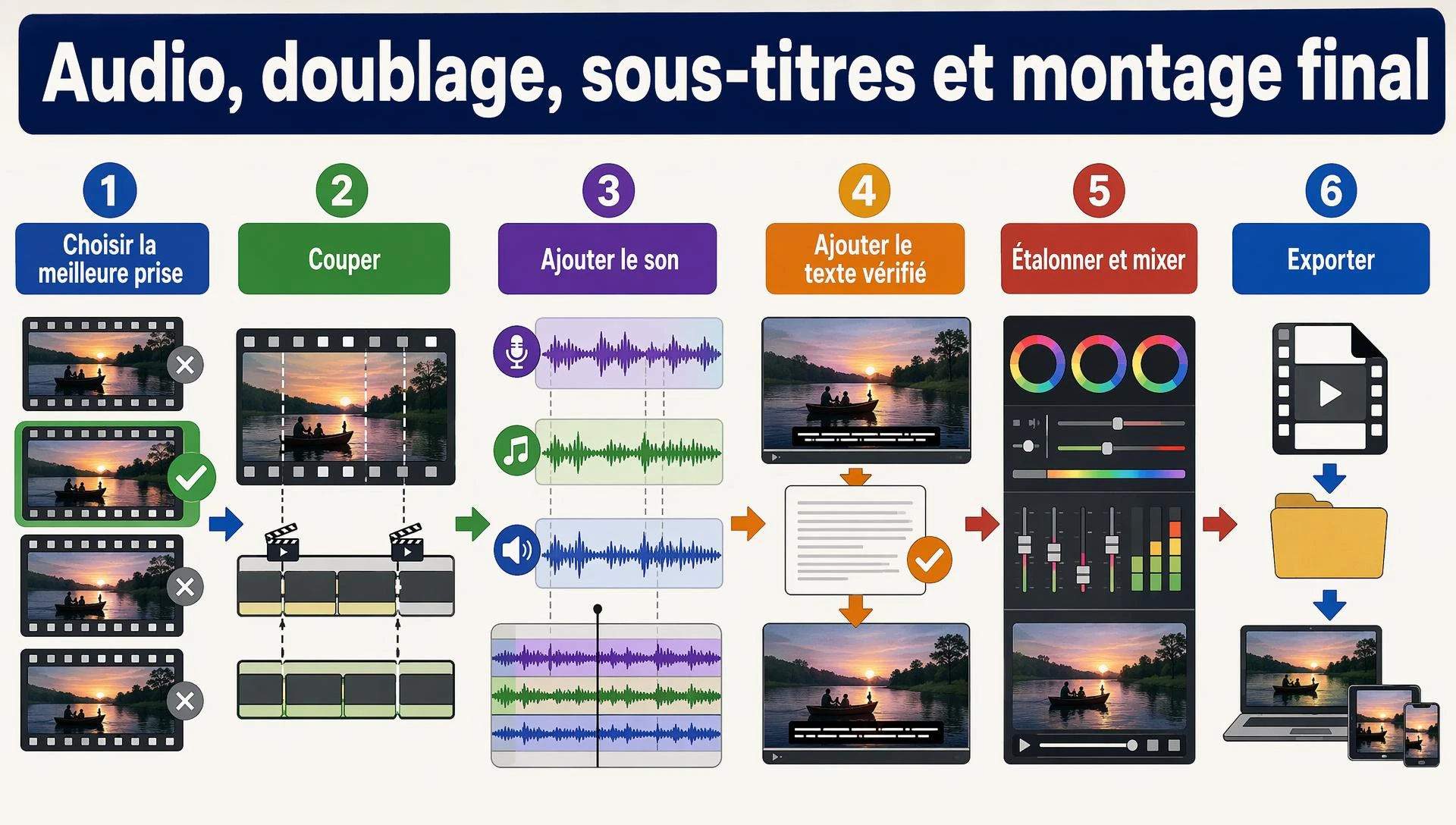 Audio, doublage, sous-titres et montage final