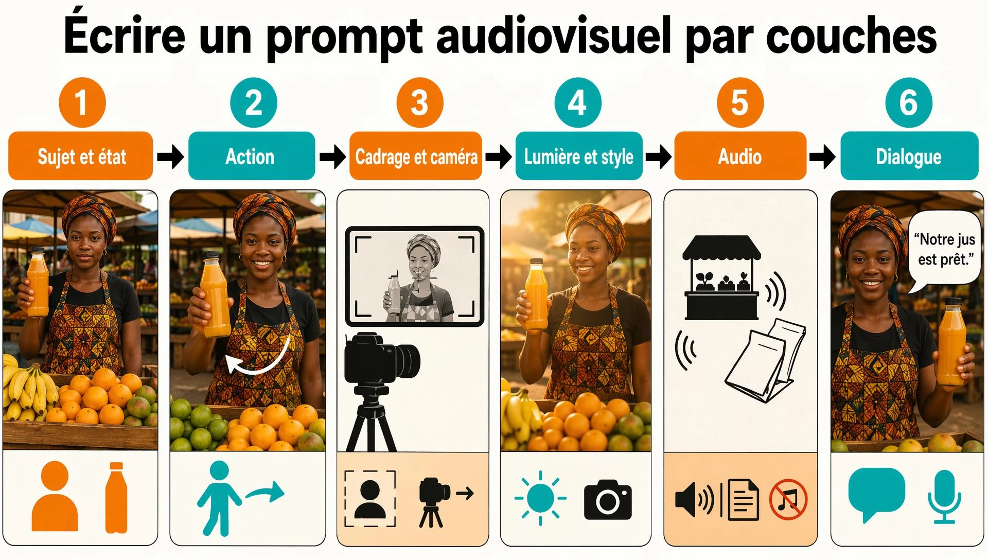 Écrire un prompt audiovisuel par couches