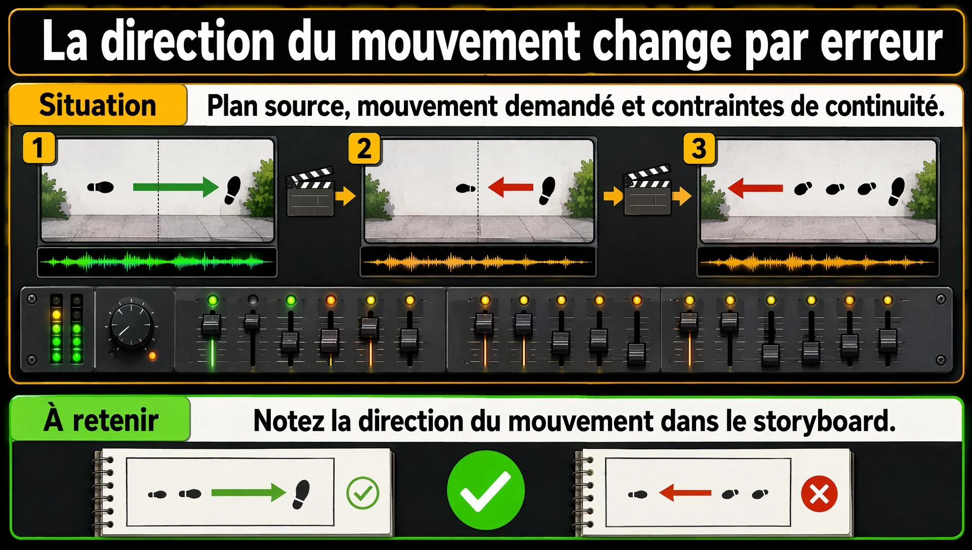 La direction du mouvement change par erreur