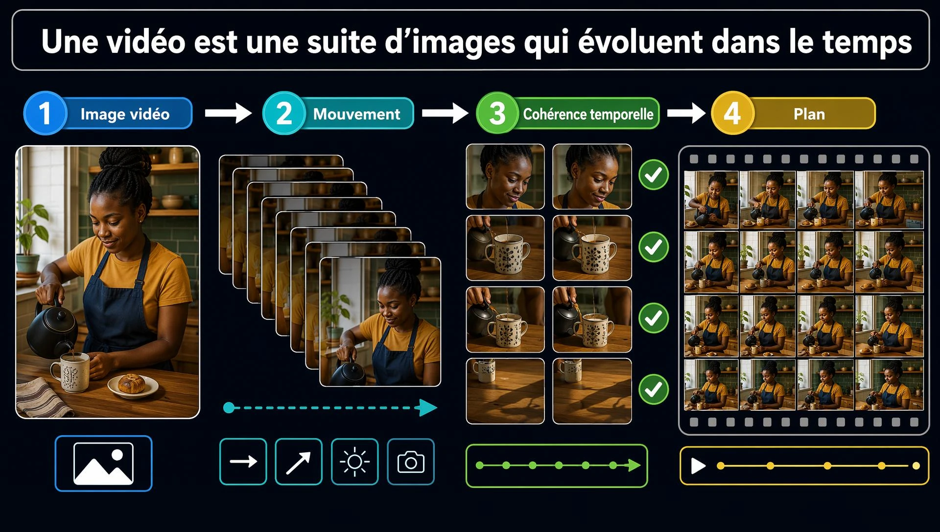 Une vidéo est une suite d’images qui évoluent dans le temps