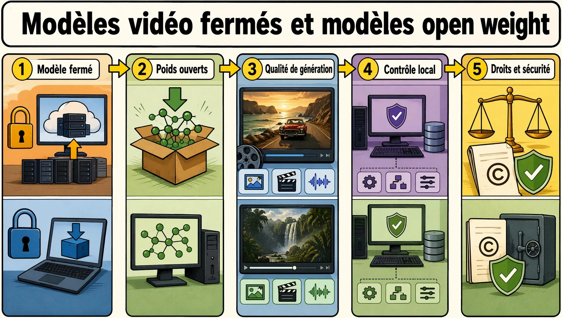 Modèles vidéo fermés et modèles open weight