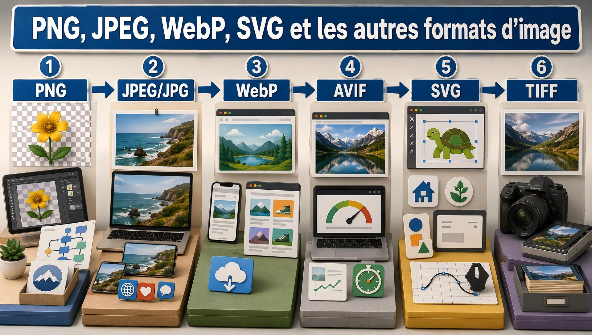 PNG, JPEG, WebP, SVG et les autres formats d’image